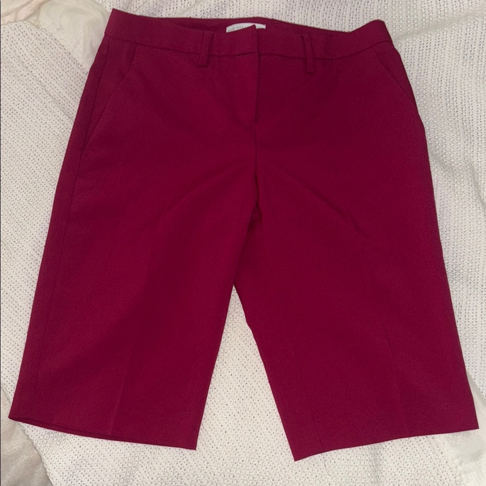 New York & Company Red/ Burgundy Long Shorts